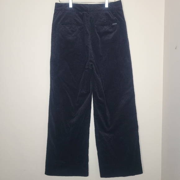 All Saints Adlai Black Corduroy High Rise Wide Leg Trousers Pants Size 8 - Picture 5 of 8